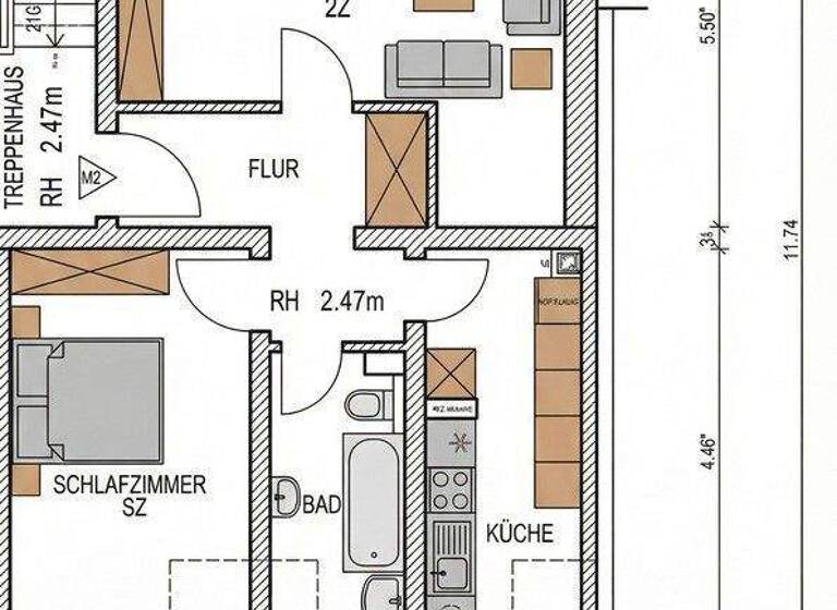 Wohnung zum Kauf provisionsfrei 139.000 € 2 Zimmer 54 m² 2. Geschoss Altstadt Brandenburg an der Havel 14770