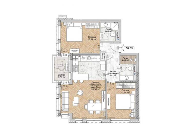 Studio zum Kauf 198.850 € 3 Zimmer 97 m² Sofia