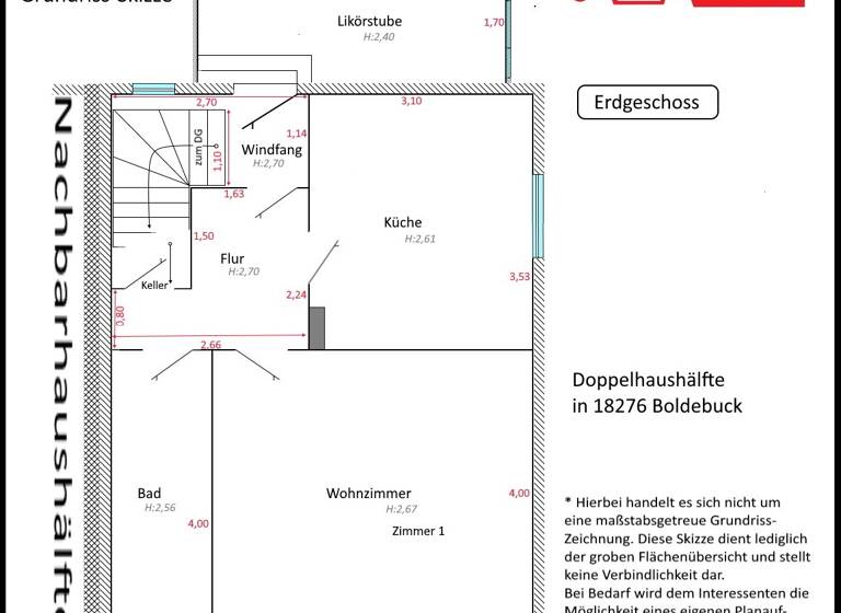 Haus zum Kauf 105.000 € 3 Zimmer 65 m² 998 m² Grundstück Straße des Friedens 19 Boldebuck Gülzow-Prüzen 18276