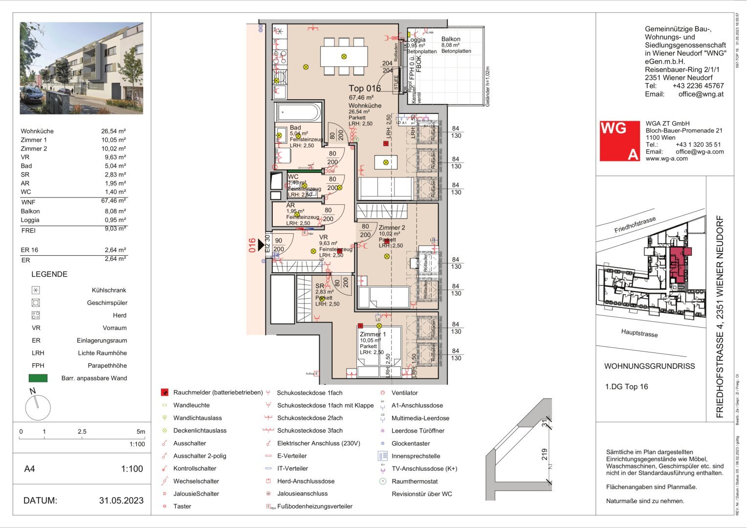 Wohnung zur Miete 1.523 € 3 Zimmer 67,5 m²<br/>Wohnfläche 3.<br/>Geschoss ab sofort<br/>Verfügbarkeit Wiener Neudorf 2351