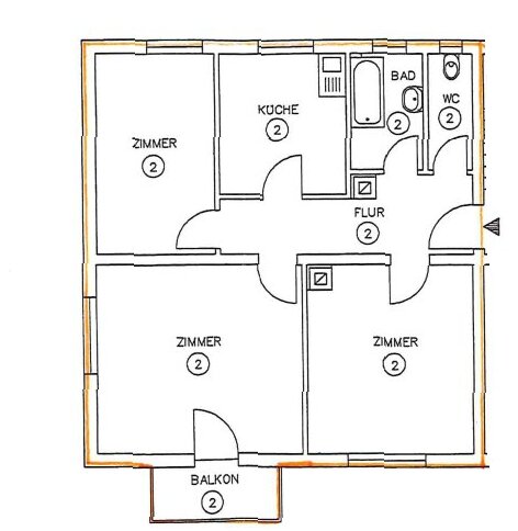 Wohnung zum Kauf 190.000 € 3 Zimmer 76,5 m²<br/>Wohnfläche Waldeck - Schule 32 Singen (Hohentwiel) 78224