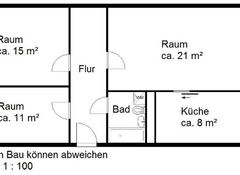Wohnung zur Miete nur mit Wohnberechtigungsschein 314 € 3 Zimmer 68,6 m² 3. Geschoss Weidenkätzchenweg 5 Heide Nord Halle (Saale) 06120