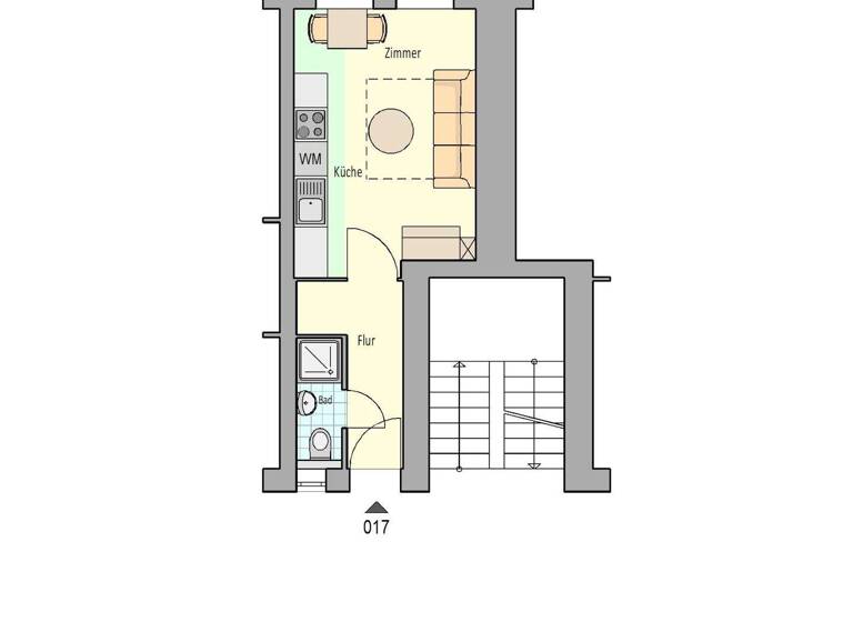 Studio zur Miete 185 € 1 Zimmer 20,8 m² 3. Geschoss frei ab 31.03.2026 Dieselstr. 5 Innenstadt Herford 32051