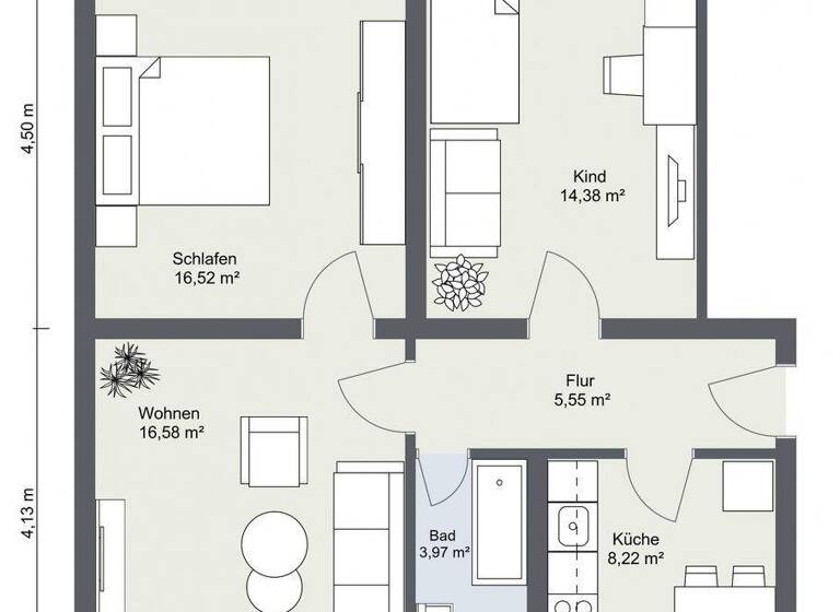 Wohnung zur Miete 380 € 3 Zimmer 66,8 m² 3. Geschoss Weststr. 23 Altdöbern 03229