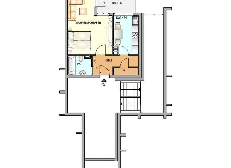 Studio zur Miete 279 € 1 Zimmer 39 m² 7. Geschoss frei ab 01.04.2026 Nord Remscheid 42855