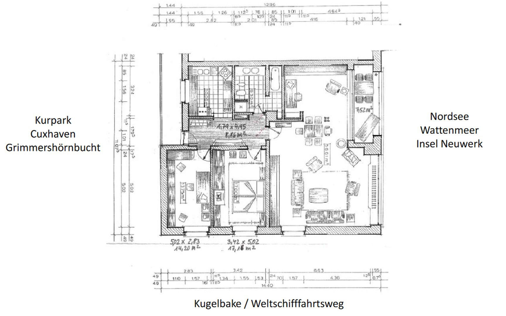 Wohnung zum Kauf provisionsfrei 760.000 € 3 Zimmer 120 m²<br/>Wohnfläche Nordfeldstr. 24 Döse Cuxhaven 27476