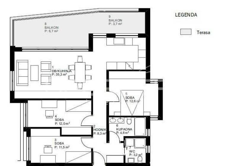 Wohnung zum Kauf 306.830 € 4 Zimmer 100 m² 1. Geschoss Varazdin