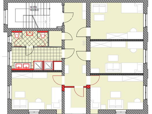 Wohnung zur Miete 1.282 € 4 Zimmer 107,1 m² 2. Geschoss frei ab sofort Iderhoffstraße 4 Krämpfervorstadt Erfurt 99085