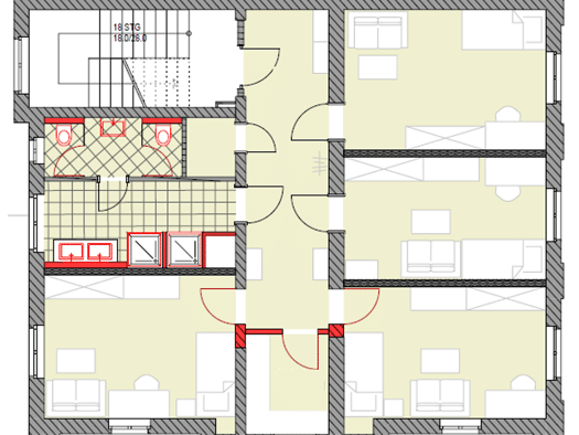Wohnung zur Miete 1.282 € 4 Zimmer 107,1 m² 2. Geschoss frei ab sofort Iderhoffstraße 4 Krämpfervorstadt Erfurt 99085