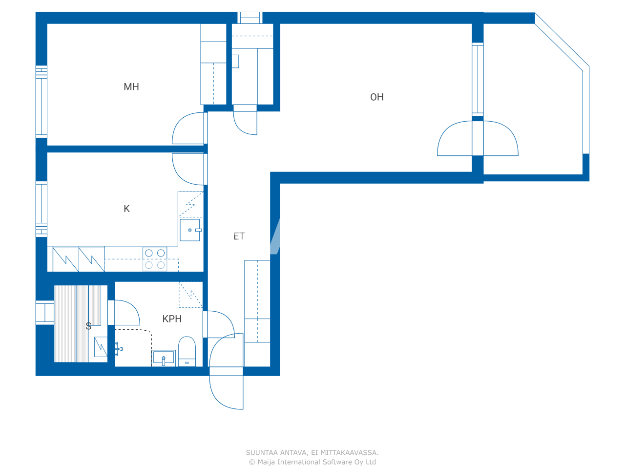 Studio zum Kauf 149.000 € 2 Zimmer 59 m²<br/>Wohnfläche 2.<br/>Geschoss Kivipyykintie 4 Helsinki 00710