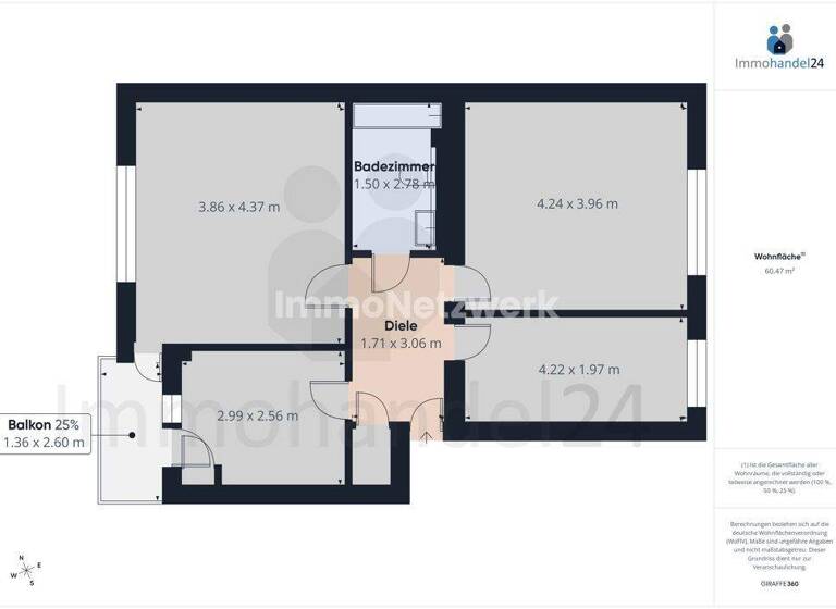 Wohnung zum Kauf 359.500 € 3 Zimmer 62 m² 1. Geschoss Altstadt-Nord Köln / Altstadt-Süd 50676