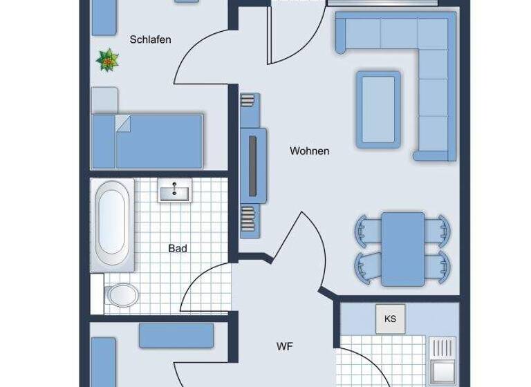 Wohnung zur Miete 390 € 2 Zimmer 51,5 m² EG frei ab 01.04.2026 Alte Lauchstädter Straße 6 Merseburg 06217
