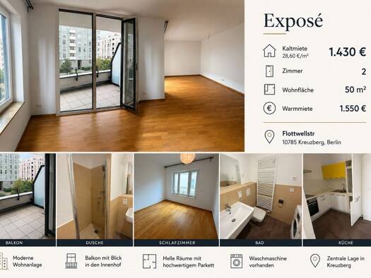 Wohnung zur Miete 1.430 € 2 Zimmer 50 m² frei ab sofort Tiergarten Mitte 10785