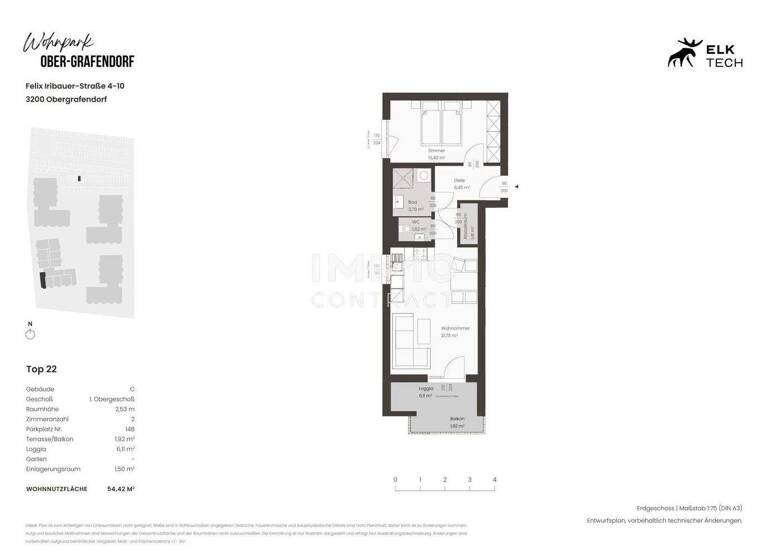 Wohnung zum Kauf - Erstbezug provisionsfrei 185.000 € 2 Zimmer 54,4 m² frei ab sofort Teufelhof St. Pölten 3100