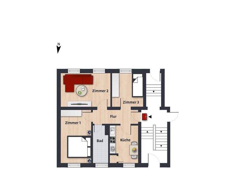Studio zur Miete 130 € 1 Zimmer 15,6 m² EG frei ab 01.04.2026 Immermannhof 3 Innenstadt Wolfsburg 38440