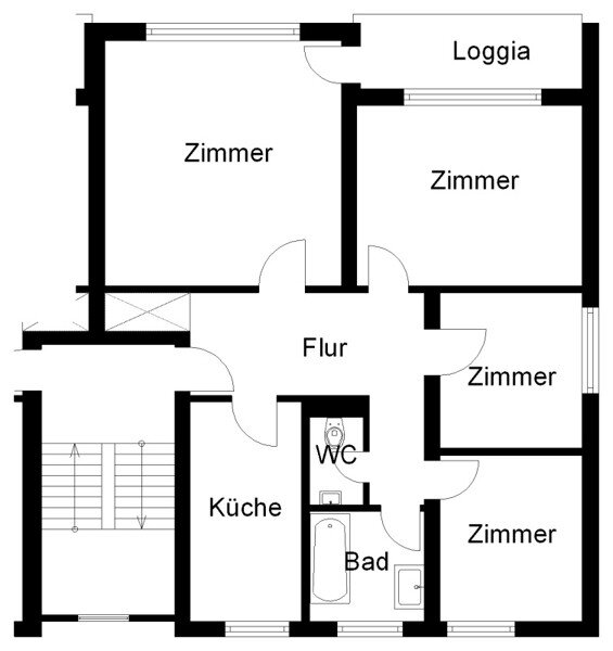 Wohnung zur Miete 592 € 4 Zimmer 76,3 m²<br/>Wohnfläche 2.<br/>Geschoss 29.11.2024<br/>Verfügbarkeit Garnaustr. 24 Stadt Ibbenbüren 49477