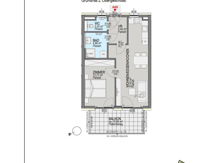 Wohnung zum Kauf 361.600 € 2 Zimmer 47,8 m² Waltendorf Graz 8010