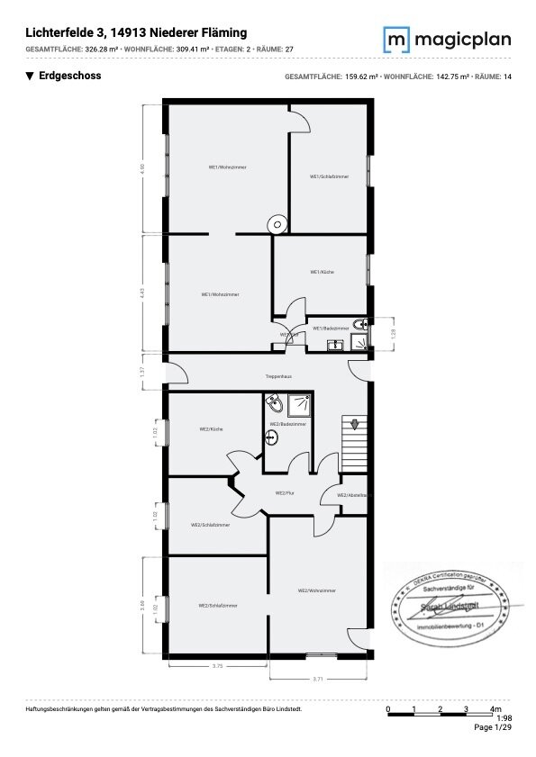 Mehrfamilienhaus zum Kauf 349.000 € 12 Zimmer 277,4 m²<br/>Wohnfläche 7.578 m²<br/>Grundstück Lichterfelde Niederer Fläming 14913