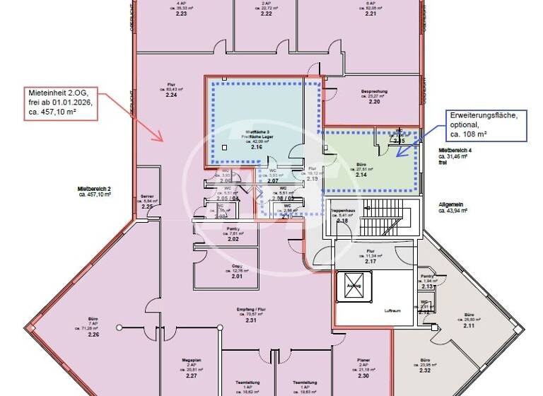 Bürofläche zur Miete provisionsfrei 6,90 € 457,1 m² Bürofläche teilbar ab 200 m² Kochstedter Kreisstraße 11 Innenstadt Dessau-Roßlau 06847