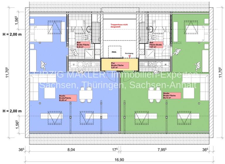 Wohnung zur Miete 720 € 2 Zimmer 79 m² Schönefeld-Abtnaundorf Leipzig / Schönefeld-Abtnaundorf 04347