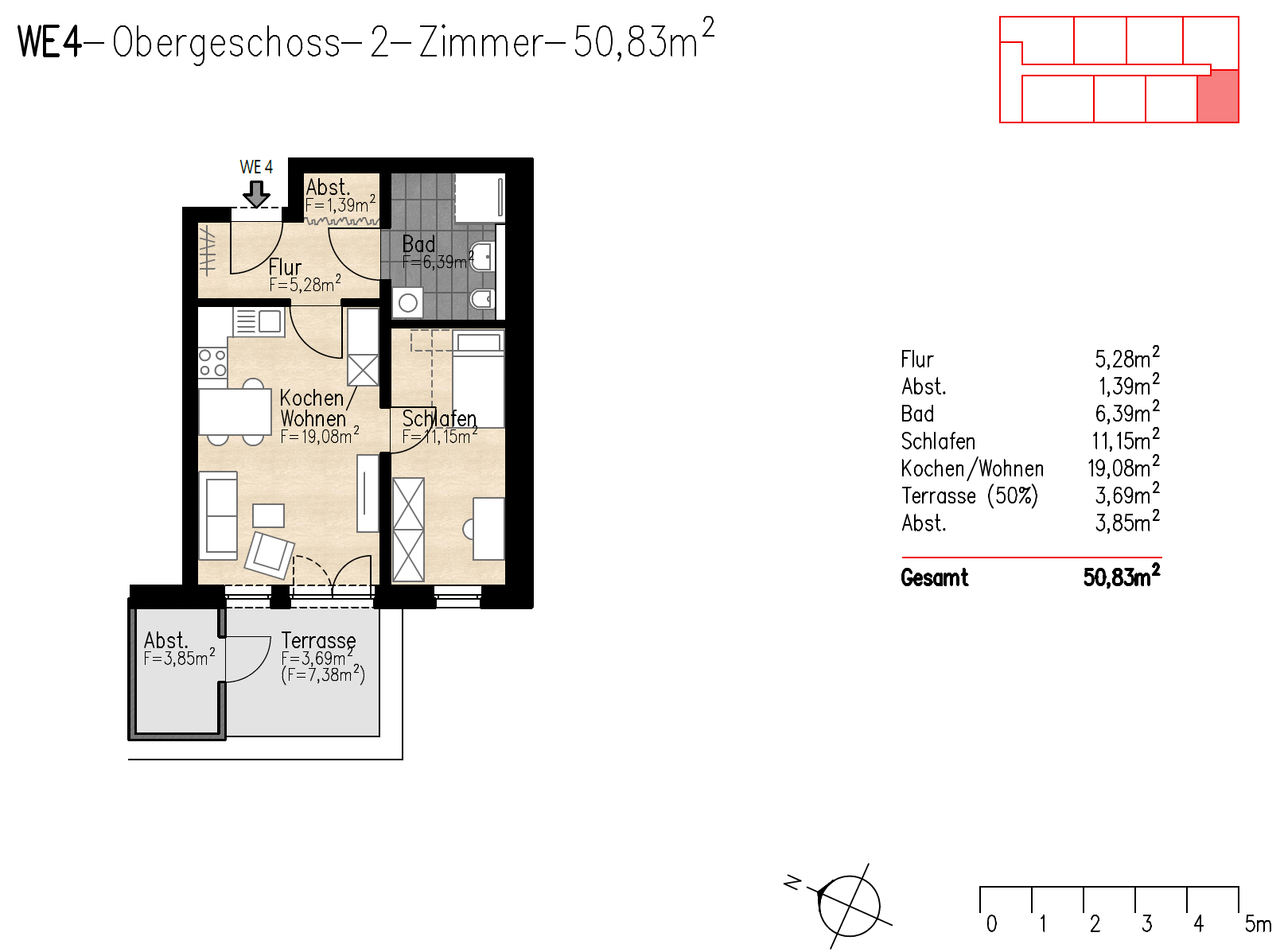 Penthouse zum Kauf provisionsfrei 192.500 € 2 Zimmer 50,8 m²<br/>Wohnfläche 1.<br/>Geschoss Bremer Straße 27 Twistringen Twistringen 27239