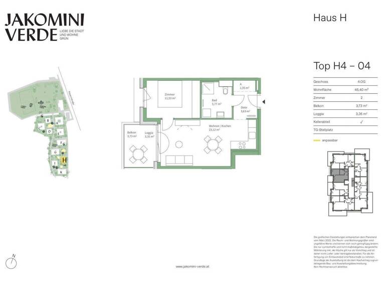 Wohnung zum Kauf - Erstbezug 237.000 € 2 Zimmer 45,4 m² 4. Geschoss Kasernstraße Jakomini Graz 8010