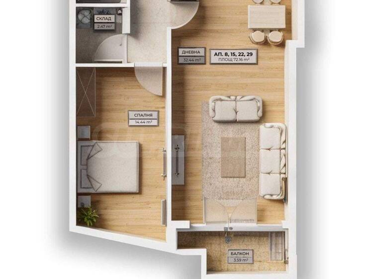 Studio zum Kauf 176.361 € 2 Zimmer 82,4 m² Sofia