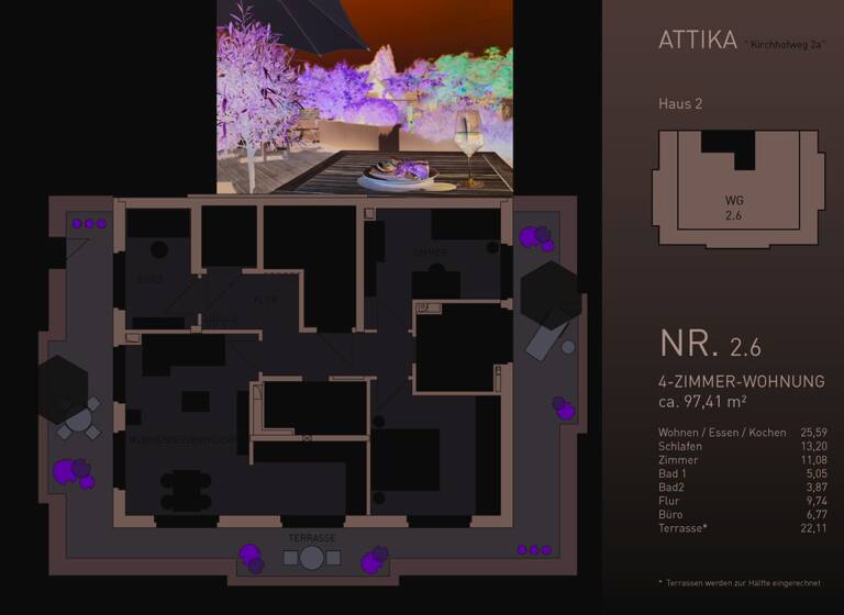 Penthouse zum Kauf 950.600 € 3,5 Zimmer 97 m² 3. Geschoss Zähringen Freiburg im Breisgau / Zähringen 79108