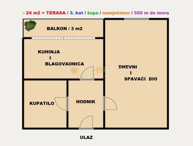 Wohnung zum Kauf 125.000 € 1 Zimmer 25 m² 3. Geschoss Stoja