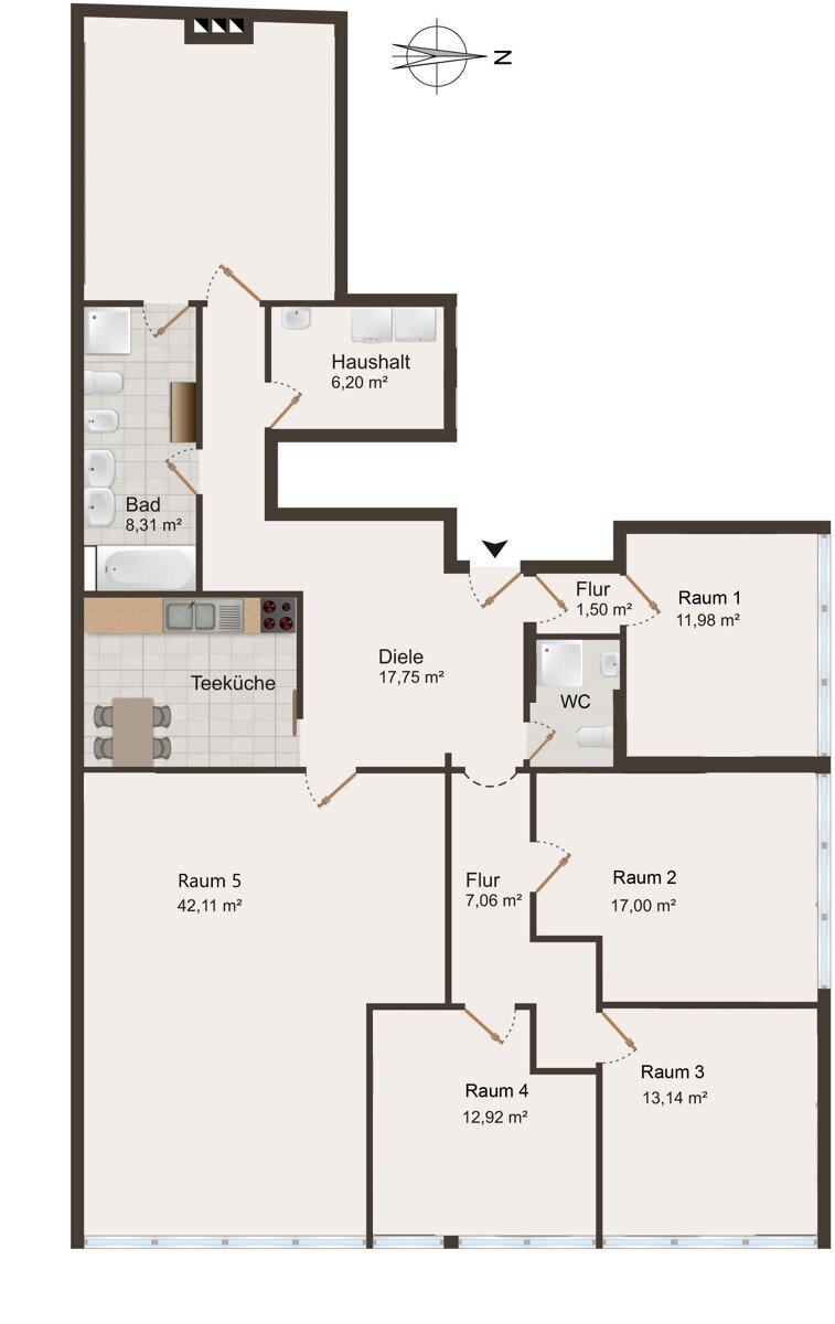 Wohnung zur Miete 240 € 6 Zimmer 168 m²<br/>Wohnfläche 1.<br/>Geschoss Stadtkern Vechta 49377