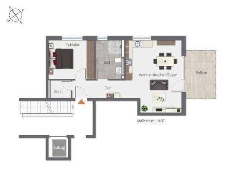 Wohnung zum Kauf provisionsfrei 277.800 € 2,5 Zimmer 61,1 m² Ortsbereich Hohentengen 88367