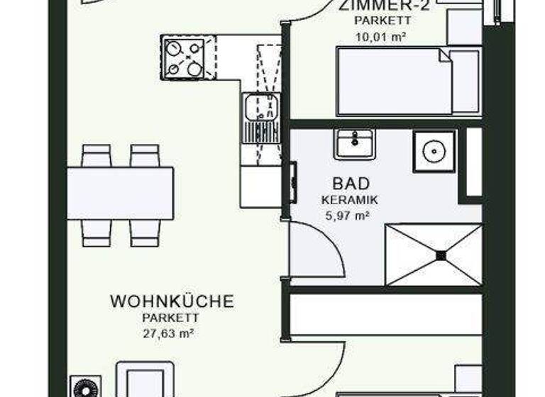 Wohnung zur Miete - Erstbezug 717 € 3 Zimmer 64,1 m² 2. Geschoss frei ab 01.06.2026 Fröhlichgasse 23-35 Jakomini Graz 8010