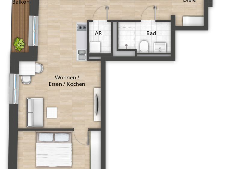 Wohnung zum Kauf provisionsfrei als Kapitalanlage geeignet 489.800 € 2 Zimmer 61,9 m² Simonstraße 65 Südstadt Fürth 90763