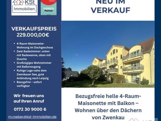 Maisonette zum Kauf 229.000 € 4 Zimmer 82 m² Zwenkau 04442