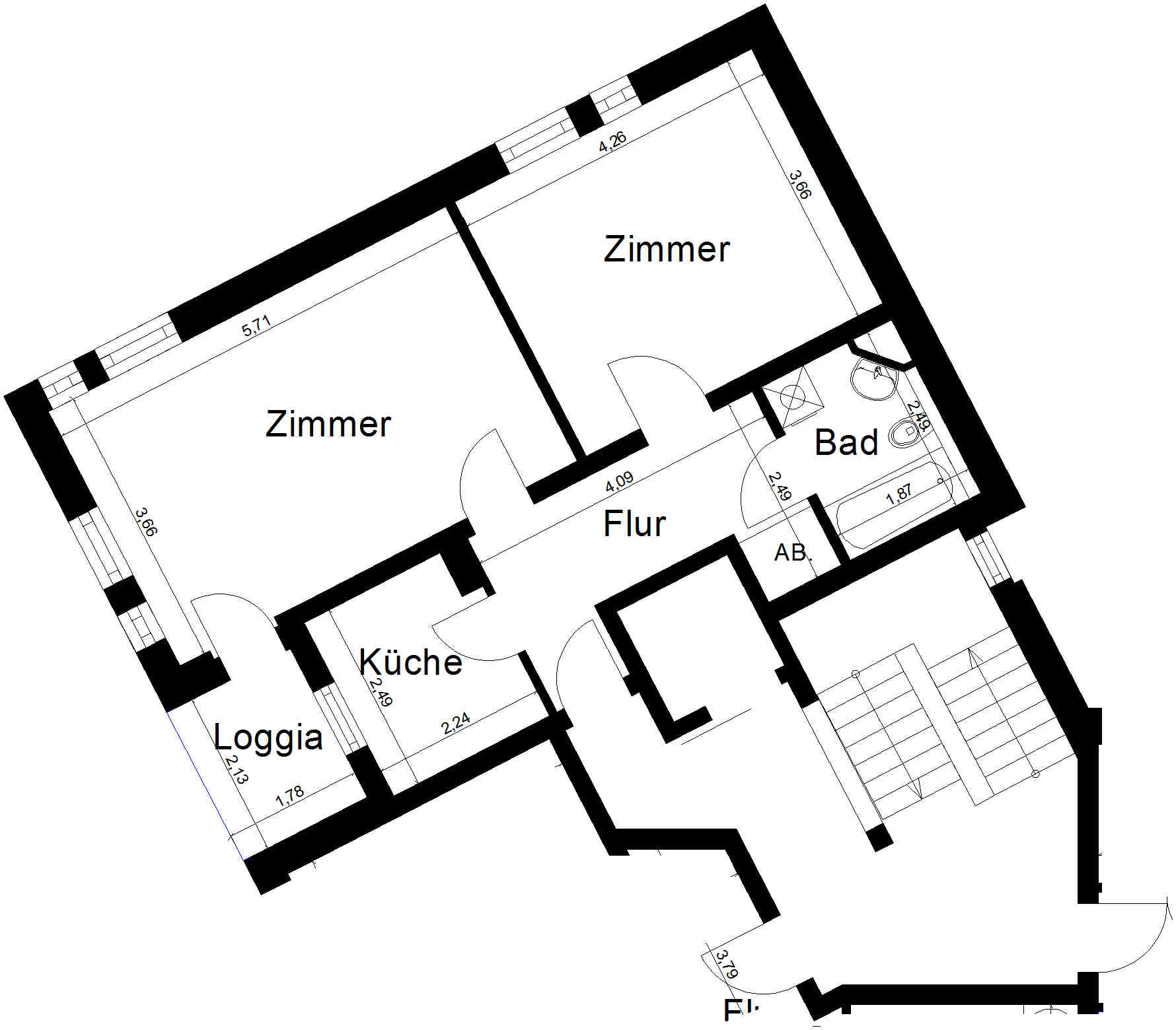 Wohnung zur Miete nur mit Wohnberechtigungsschein 315 € 2 Zimmer 56,1 m²<br/>Wohnfläche 1.<br/>Geschoss 01.04.2025<br/>Verfügbarkeit Rötsch 13 Innenstadt Viersen 41747