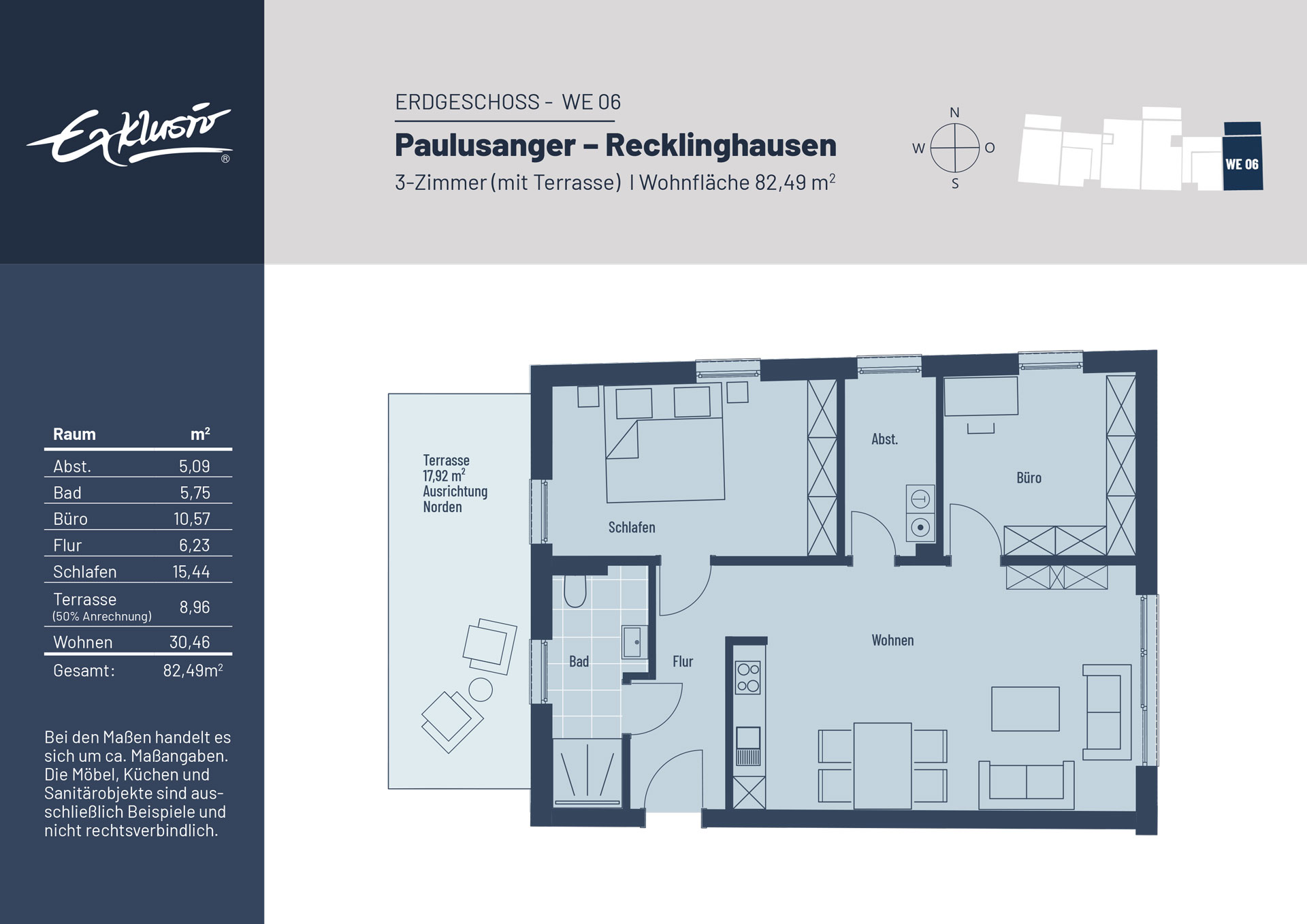 Wohnung zum Kauf provisionsfrei 369.000 € 3 Zimmer 82 m²<br/>Wohnfläche Paulusanger 3 Paulusviertel Recklinghausen 45657