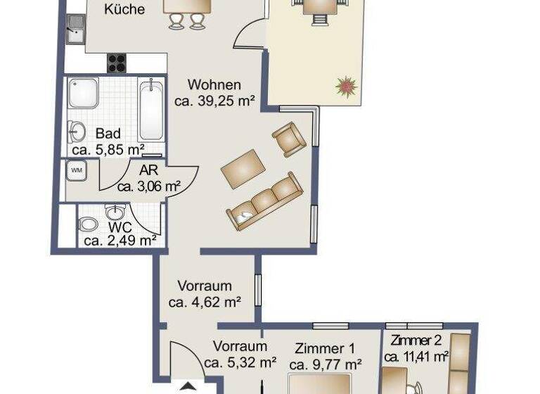 Wohnung zur Miete - Erstbezug 1.350 € 3 Zimmer 88,5 m² 1. Geschoss Wien 1090