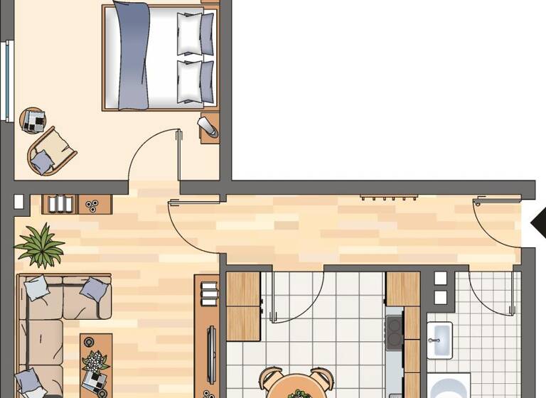 Wohnung zur Miete 419 € 2 Zimmer 53,7 m²<br/>Wohnfläche 1.<br/>Geschoss 23.05.2025<br/>Verfügbarkeit Zollstraße 109a Höntrop Bochum 44869
