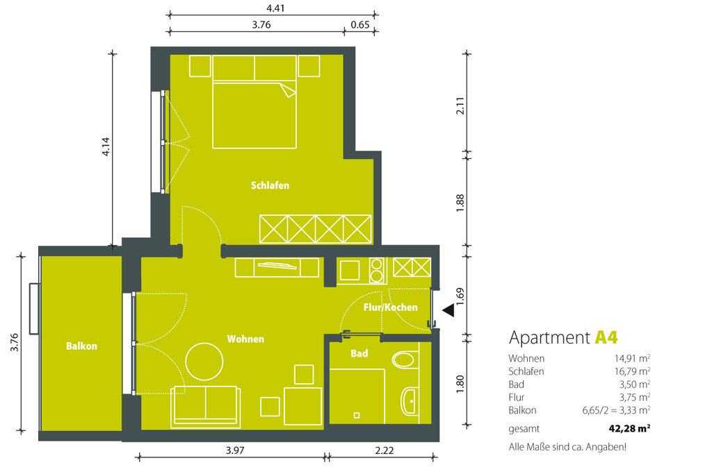 Wohnung zur Miete 765 € 2 Zimmer 42,3 m²<br/>Wohnfläche EG<br/>Geschoss Weidenstraße 1a Lusan - Platanenstraße Gera 07549