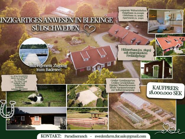 Einfamilienhaus zum Kauf provisionsfrei 1.600.000 € 13 Zimmer 340 m² 277.298 m² Grundstück Gemeinde Ronneby 37293