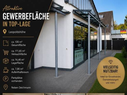 Büro zur Miete provisionsfrei 877 € 2 Zimmer 135 m² Bürofläche Leopoldshöhe Leopoldshöhe 33818