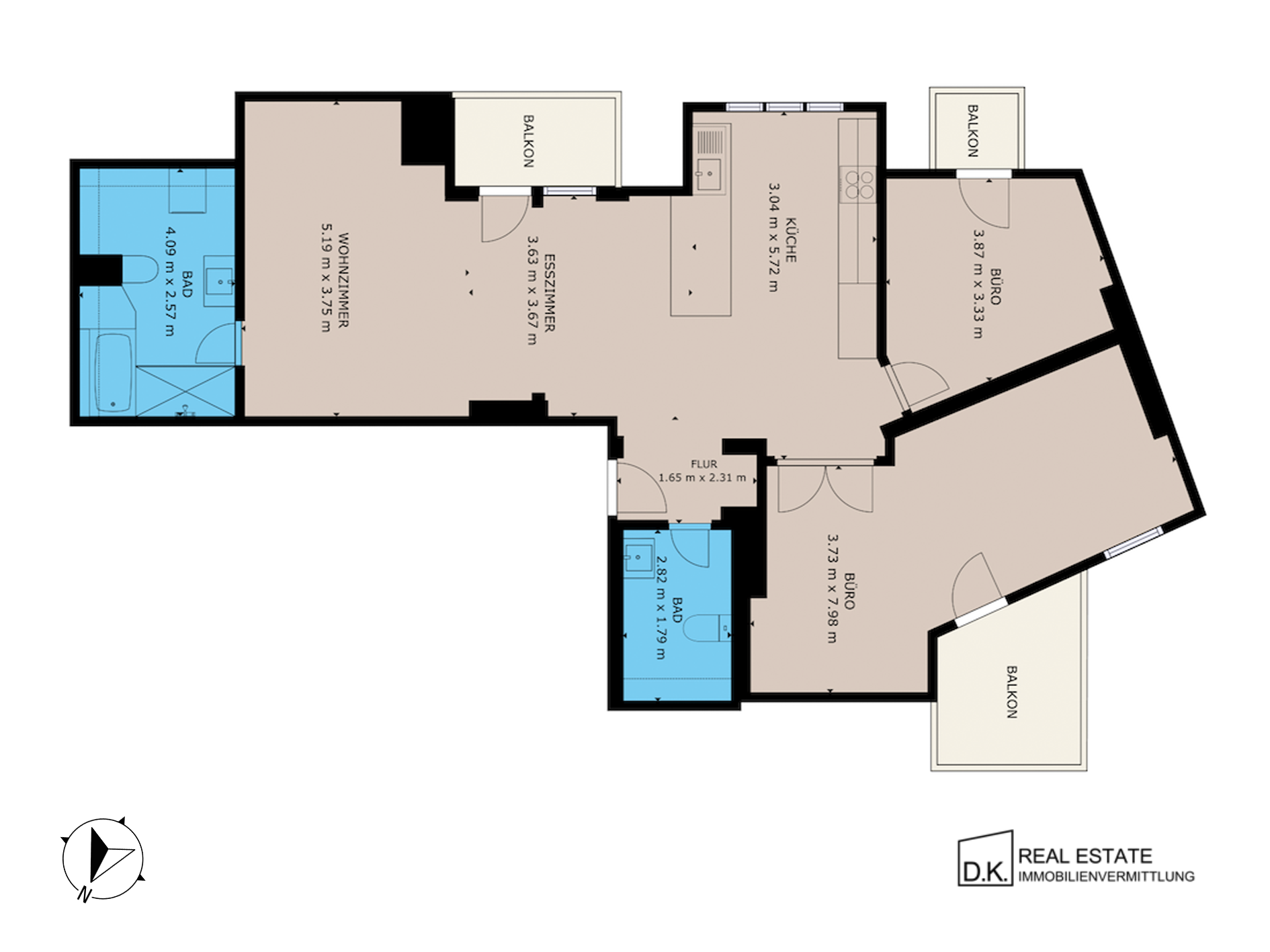 Wohnung zum Kauf 665.000 € 3 Zimmer 94 m²<br/>Wohnfläche 5.<br/>Geschoss Konradinstraße 14A Tempelhof Berlin 12105