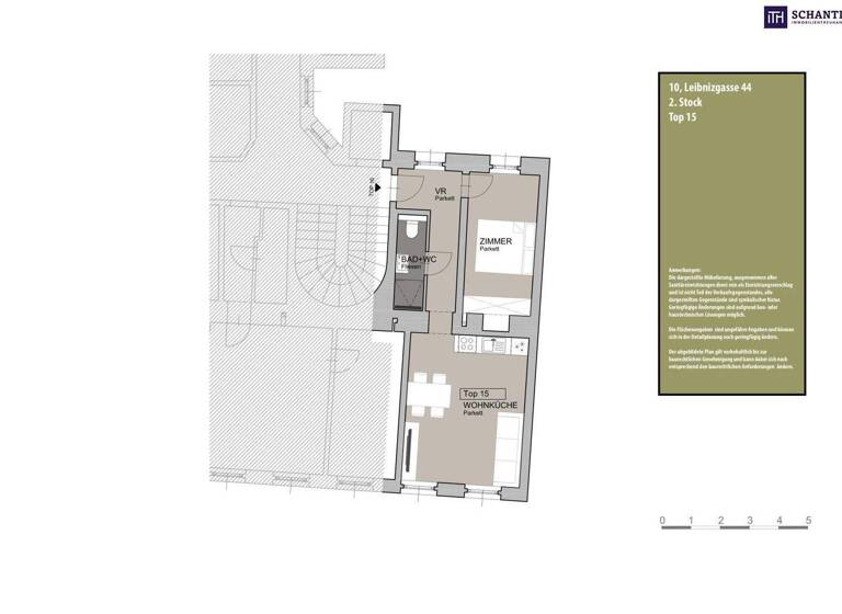 Wohnung zum Kauf 199.000 € 2 Zimmer 41,7 m² 2. Geschoss Leibnizgasse Wien 1100