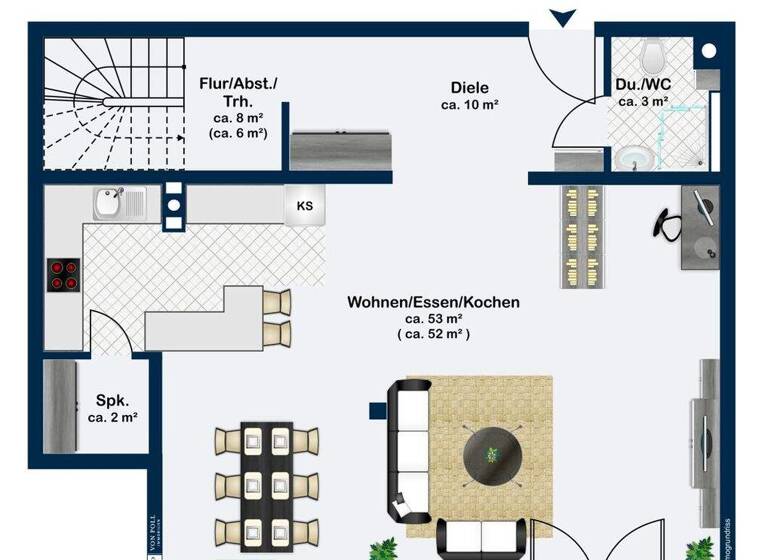 Maisonette zum Kauf - Erstbezug 685.000 € 3 Zimmer 127,3 m² 2. Geschoss Nieder-Saulheim Saulheim 55291