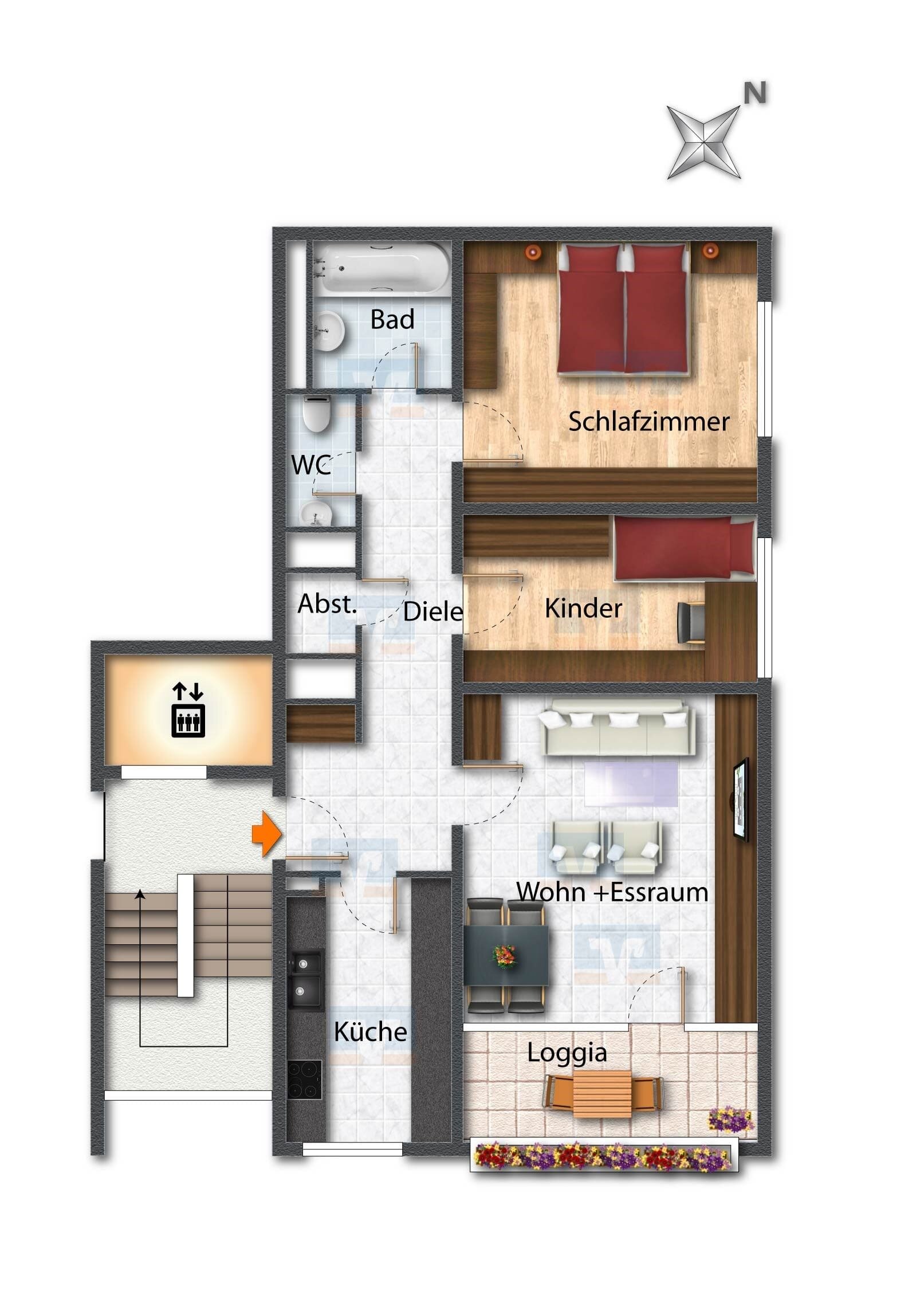 Wohnung zum Kauf provisionsfrei 320.000 € 3 Zimmer 79 m²<br/>Wohnfläche 5.<br/>Geschoss Denzlingen 79211