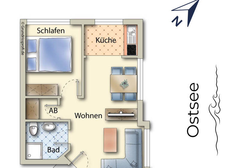 Wohnung zum Kauf 233.000 € 2 Zimmer 38 m²<br/>Wohnfläche 2.<br/>Geschoss Seebad Bansin Bansin 17429