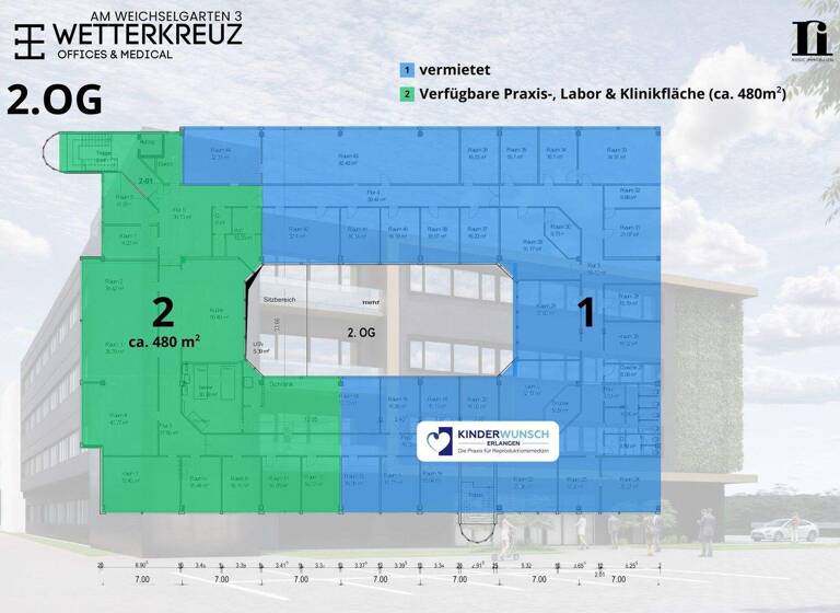 Praxisfläche zur Miete provisionsfrei 12 Zimmer 480 m² Bürofläche Tennenlohe Erlangen / Tennenlohe 91058
