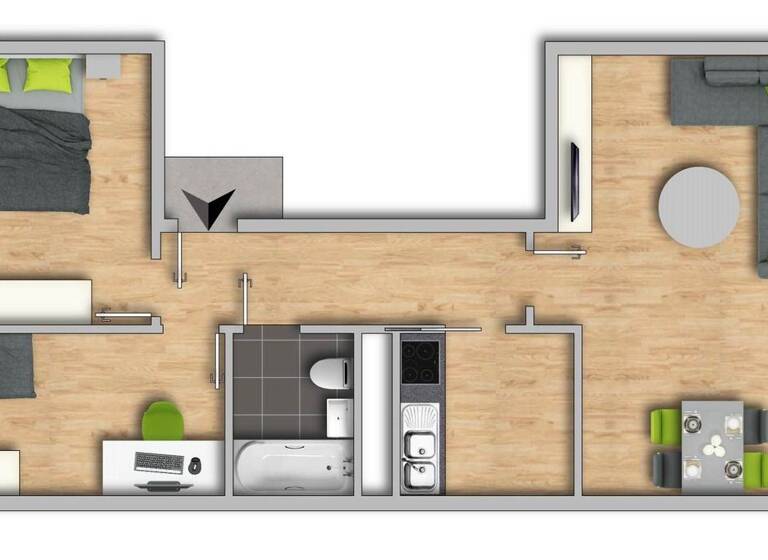 Wohnung zur Miete 380 € 3 Zimmer 61,3 m² 3. Geschoss frei ab sofort Am Schleierborn 22 Eisenach 99817