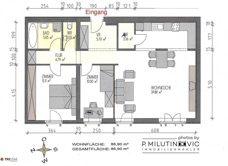 Wohnung zum Kauf 419.000 € 3 Zimmer 87 m² Wien 1100