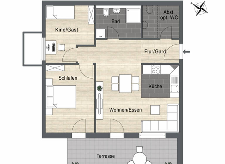 Wohnung zum Kauf 3,5 Zimmer 78,6 m² 1. Geschoss Kirchstraße 18 Sulzfeld 75056